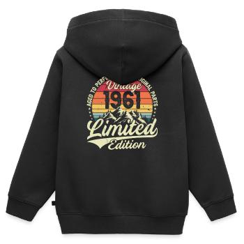Jubiläum 1961 Jahrgang Jahrgang 1961 Jahrgang am besten - Kinder Premium Organic Zip Hoodie - Schwarz - Hinten - AI Model Kid Male (0cm)