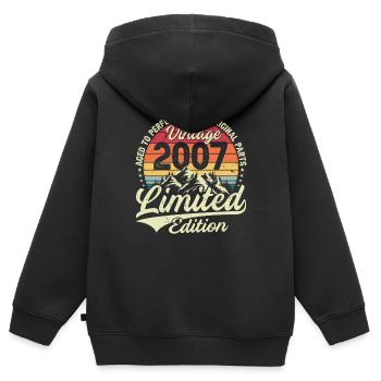 Jubiläum 2007 Jahrgang Jahrgang 2007 Jahrgang Bester Jahrgang - Kinder Premium Organic Zip Hoodie - Schwarz - Hinten - AI Model Kid Male (0cm)