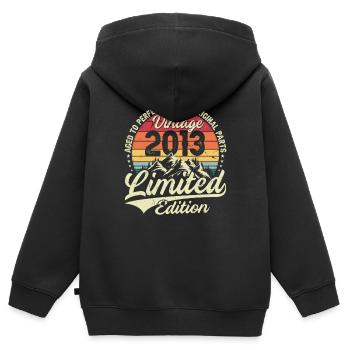 Jubiläum 2013 Jahrgang Jahrgang 2013 Jahrgang am besten - Kinder Premium Organic Zip Hoodie - Schwarz - Hinten - AI Model Kid Male (0cm)