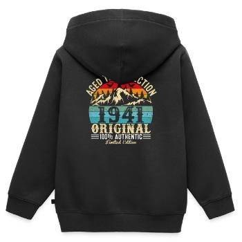 Aged to perfection 1941 original - Kids Premium Organic Zip-up Hoodie - black - Back - AI Model Kid Male (0cm)