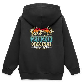 Aged to perfection 2020 Original - Kids Premium Organic Zip-up Hoodie - black - Back - AI Model Kid Male (0cm)