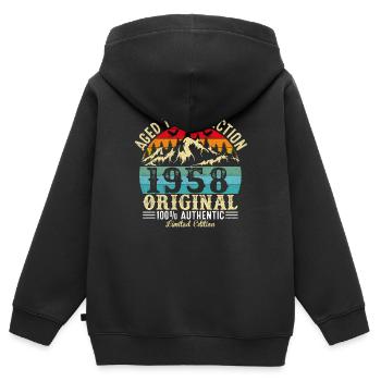 Aged to perfection 1958 original - Kids Premium Organic Zip-up Hoodie - black - Back - AI Model Kid Male (0cm)