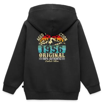 Aged to perfection 1956 original - Kids Premium Organic Zip-up Hoodie - black - Back - AI Model Kid Male (0cm)