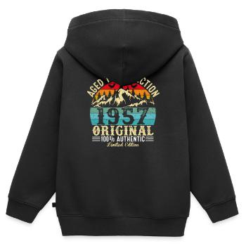Aged to perfection 1957 original - Kids Premium Organic Zip-up Hoodie - black - Back - AI Model Kid Male (0cm)