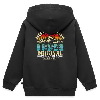 Aged to perfection 1954 original - Kids Premium Organic Zip-up Hoodie - black - Back - AI Model Kid Male (0cm)
