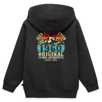 Aged to perfection 1960 Original - Kids Premium Organic Zip-up Hoodie - black - Back - AI Model Kid Male (0cm)