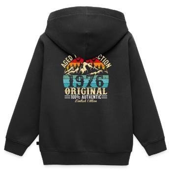 Aged to perfection 1976 original - Kids Premium Organic Zip-up Hoodie - black - Back - AI Model Kid Male (0cm)