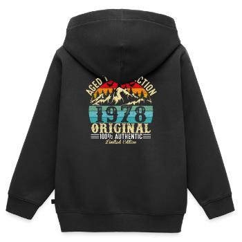 Aged to perfection 1978 original - Kids Premium Organic Zip-up Hoodie - black - Back - AI Model Kid Male (0cm)