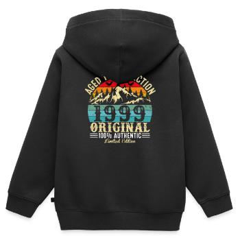 Aged to perfection 1999 original - Kids Premium Organic Zip-up Hoodie - black - Back - AI Model Kid Male (0cm)