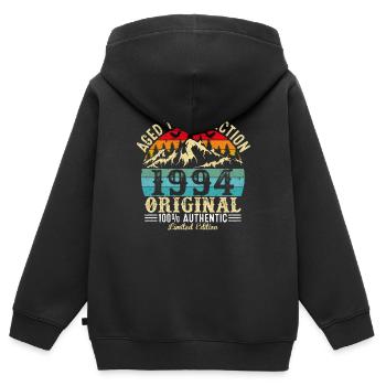 Aged to perfection 1994 original - Kids Premium Organic Zip-up Hoodie - black - Back - AI Model Kid Male (0cm)