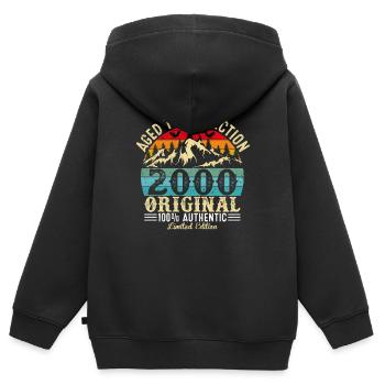Aged to perfection 2000 Original - Kids Premium Organic Zip-up Hoodie - black - Back - AI Model Kid Male (0cm)