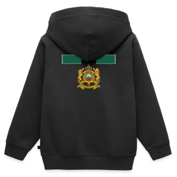 Goldenes Emblem der Fußballmannschaft des Königreichs Marokko - Kinder Premium Organic Zip Hoodie - Schwarz - Hinten - AI Model Kid Male (0cm)