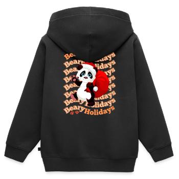 VACANCES BÉRIES - Sweat Premium à capuche zippé enfant bio - noir - Dos - AI Model Kid Male (0cm)