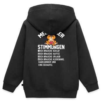 Meine Vier Stimmungen - Kinder Premium Organic Zip Hoodie - Schwarz - Hinten - AI Model Kid Male (0cm)