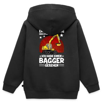 Entschuldigung Dass Ich Zu Spät Bin Bagger - Kinder Premium Organic Zip Hoodie - Schwarz - Hinten - AI Model Kid Male (0cm)