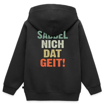 Sabbel Nich Dat Geit - Kinder Premium Organic Zip Hoodie - Schwarz - Hinten - AI Model Kid Male (0cm)