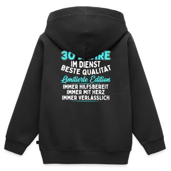 30 Jahre Im Dienst - Kinder Premium Organic Zip Hoodie - Schwarz - Hinten - AI Model Kid Male (0cm)