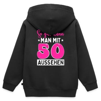 So Gut Kann Man Mit 50 Aussehen - Kinder Premium Organic Zip Hoodie - Schwarz - Hinten - AI Model Kid Male (0cm)