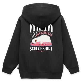 Mein Offizielles Schlafshirt - Kinder Premium Organic Zip Hoodie - Schwarz - Hinten - AI Model Kid Male (0cm)
