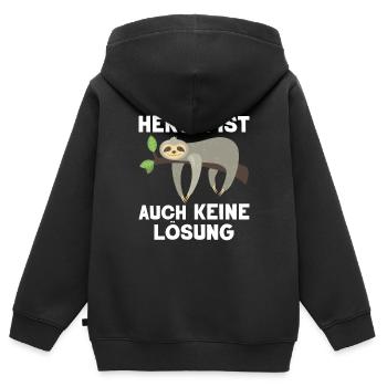 Hektik Ist Auch Keine Lösung - Kinder Premium Organic Zip Hoodie - Schwarz - Hinten - AI Model Kid Male (0cm)