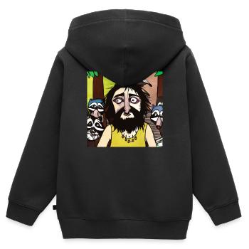 Pavianbender - Kinder Premium Organic Zip Hoodie - Schwarz - Hinten - AI Model Kid Male (0cm)