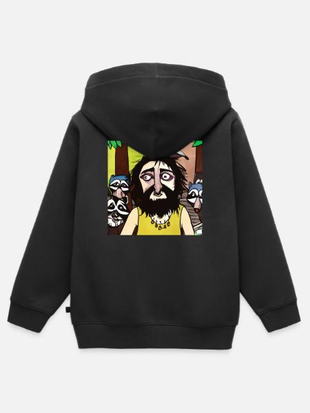Pavianbender - Kinder Premium Organic Zip Hoodie - Schwarz