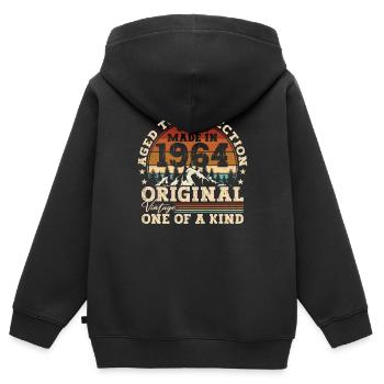 Geboren 1964 Vintage Geburtstag Retro Geschenk - Kinder Premium Organic Zip Hoodie - Schwarz - Hinten - AI Model Kid Male (0cm)