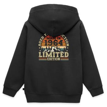 Retro-geburtstagsgeschenk Aus Dem Jahrgang 1964 - Kinder Premium Organic Zip Hoodie - Schwarz - Hinten - AI Model Kid Male (0cm)