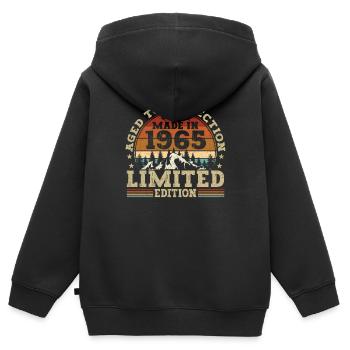 Retro-geburtstagsgeschenk aus dem Jahrgang 1965 - Kinder Premium Organic Zip Hoodie - Schwarz - Hinten - AI Model Kid Male (0cm)