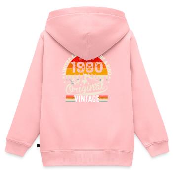 1980 Originaler Jahrgang - Kinder Premium Organic Zip Hoodie - Rosa - Hinten - AI Model Kid Female (0cm)