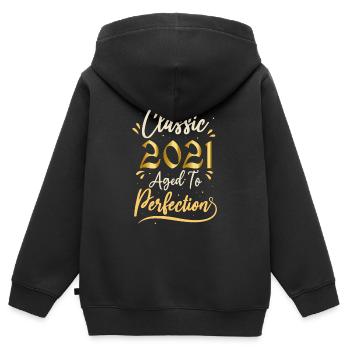 Geburtstag 2021 Geschenk 2021 Classic 2021 - Kinder Premium Organic Zip Hoodie - Schwarz - Hinten - AI Model Kid Male (0cm)
