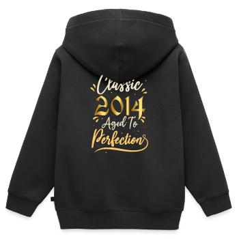 Geburtstag 2014 Geschenk 2014 Classic 2014 - Kinder Premium Organic Zip Hoodie - Schwarz - Hinten - AI Model Kid Male (0cm)