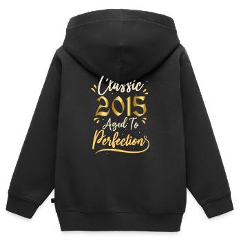 Geburtstag 2015 Geschenk 2015 Classic 2015 - Kinder Premium Organic Zip Hoodie - Schwarz - Hinten - AI Model Kid Male (0cm)