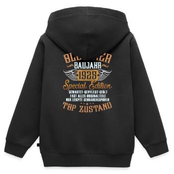 Oldtimer Baujahr 1925 - Kinder Premium Organic Zip Hoodie - Schwarz - Hinten - AI Model Kid Male (0cm)