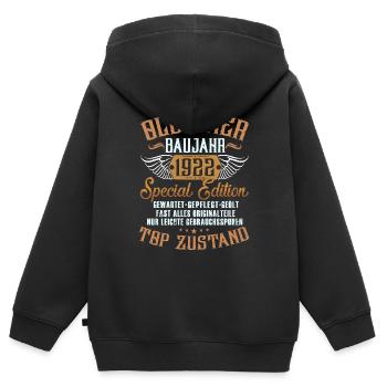 Oldtimer Baujahr 1922 - Kinder Premium Organic Zip Hoodie - Schwarz - Hinten - AI Model Kid Male (0cm)
