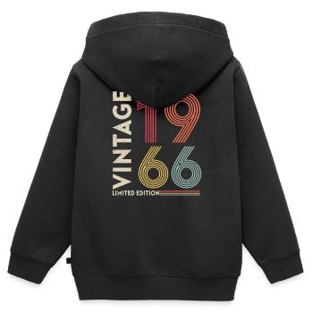 Generation 1966 - Kinder Premium Organic Zip Hoodie - Schwarz - Hinten - AI Model Kid Male (0cm)