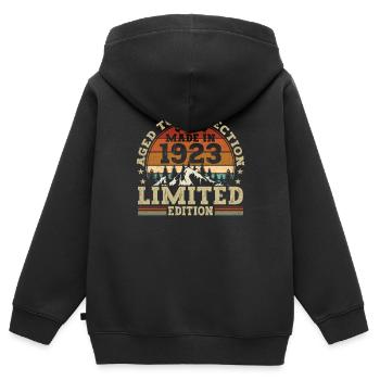Oldtimer Baujahr 1923 - Kinder Premium Organic Zip Hoodie - Schwarz - Hinten - AI Model Kid Male (0cm)