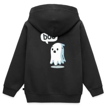 Little Ghost Boo - Kids Premium Organic Zip-up Hoodie - black - Back - AI Model Kid Male (0cm)