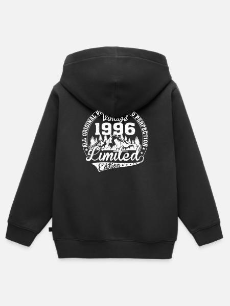 1996 - Hoodie Premium med dragkedja barn ekologisk - svart