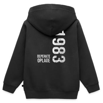Edition limitée réalisée en 1983 - Sweat Premium à capuche zippé enfant bio - noir - Dos - AI Model Kid Male (0cm)