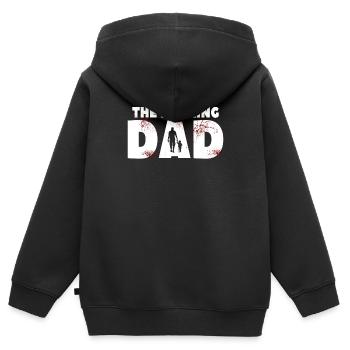 Humorvolles Geschenk zum Vatertag - Kinder Premium Organic Zip Hoodie - Schwarz - Hinten - AI Model Kid Male (0cm)