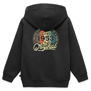 Geburtstagsgeschenk Jahrgang 1953 - Kinder Premium Organic Zip Hoodie - Schwarz - Hinten - AI Model Kid Male (0cm)