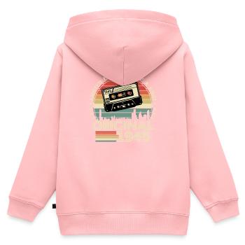 Millésime 1945 Cadeau 78/79 ans - Sweat Premium à capuche zippé enfant bio - rose - Dos - AI Model Kid Female (0cm)