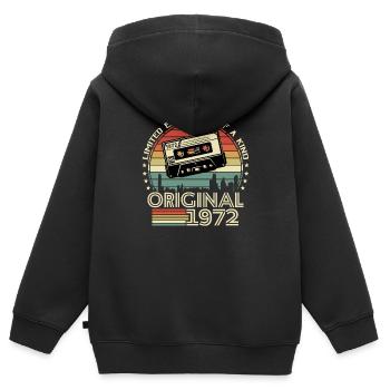 Vintage 1972 Geschenkidee - Kinder Premium Organic Zip Hoodie - Schwarz - Hinten - AI Model Kid Male (0cm)