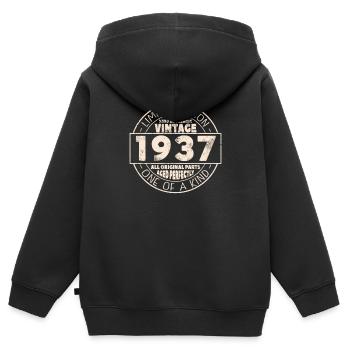 Vintage Geburtstagsgeschenk 1937 - Kinder Premium Organic Zip Hoodie - Schwarz - Hinten - AI Model Kid Male (0cm)