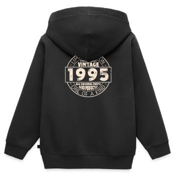 Geburtstagsgeschenk Vintage 1995 - Kinder Premium Organic Zip Hoodie - Schwarz - Hinten - AI Model Kid Male (0cm)