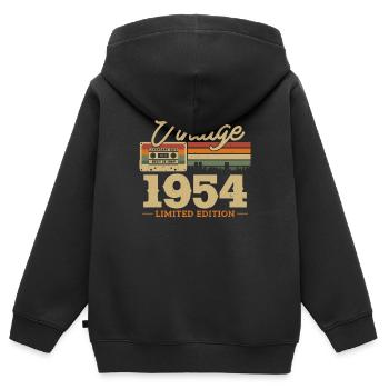 1954 - 69/70 Geburtstag - Kinder Premium Organic Zip Hoodie - Schwarz - Hinten - AI Model Kid Male (0cm)
