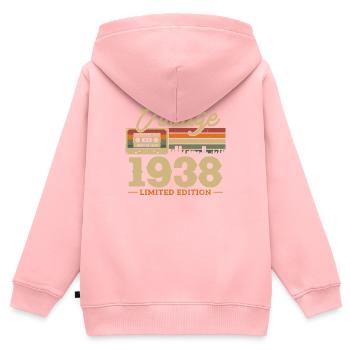 85/86. Geburtstag - 1938 - Kinder Premium Organic Zip Hoodie - Rosa - Hinten - AI Model Kid Female (0cm)