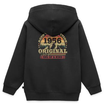 Vintage Geschenk 1956 67/68 Jahre - Kinder Premium Organic Zip Hoodie - Schwarz - Hinten - AI Model Kid Male (0cm)