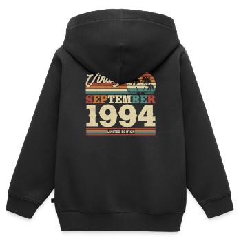 Vintage Geburtstagsgeschenk 1994 - Kinder Premium Organic Zip Hoodie - Schwarz - Hinten - AI Model Kid Male (0cm)